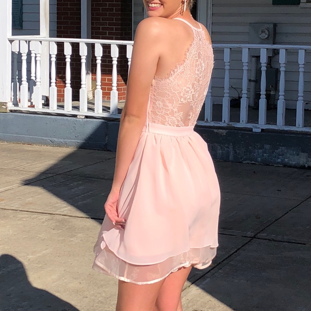 baby pink homecoming dress